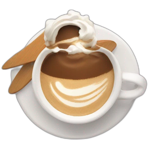 A person surfing in a capuccino  emoji