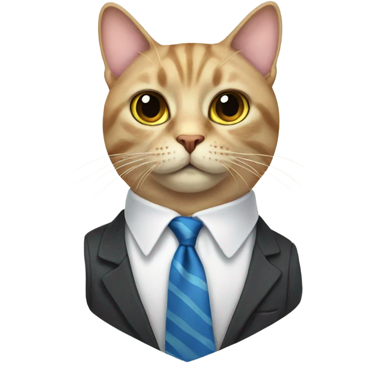 Cat wearing a tie emoji