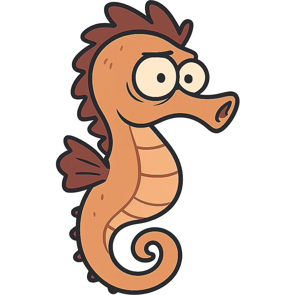 flat toon style seahorse emoji