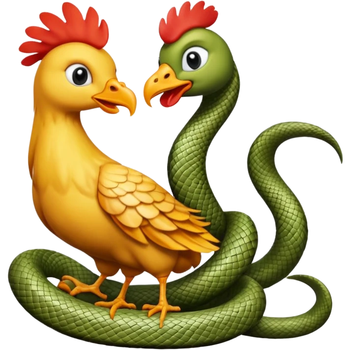 Snake and chicken emoji