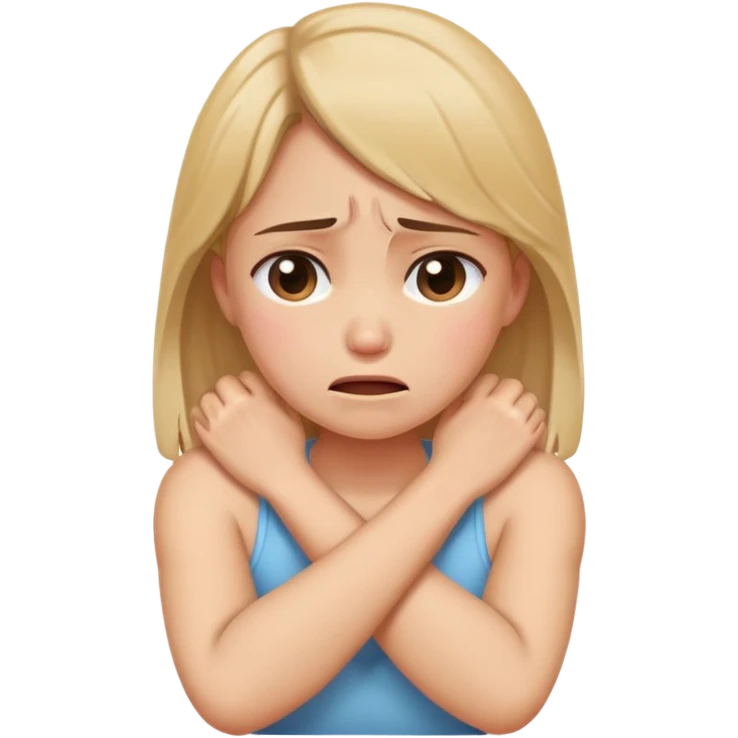 arms crossed holding neck crying girl emoji