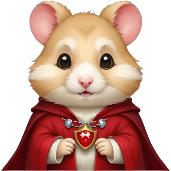 { "type": "object", "look": "hamster in red collar cloak", "description": "a vampire hamster wearing a red collar cloak" } emoji