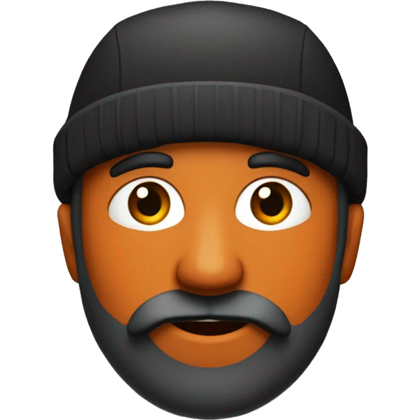 je veux un émoji avec une peau noir avec une barbe et un bonnet orange et des yeux marron  emoji