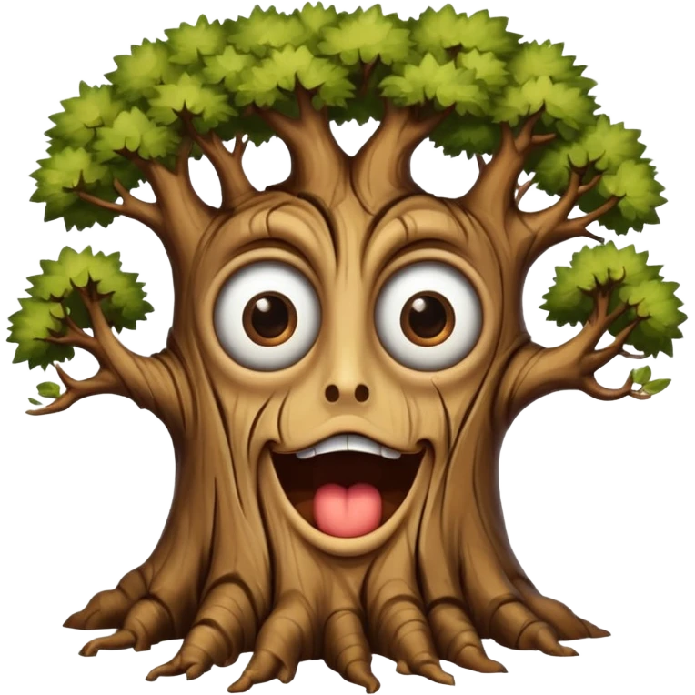 tree with eyes and mouth  emoji