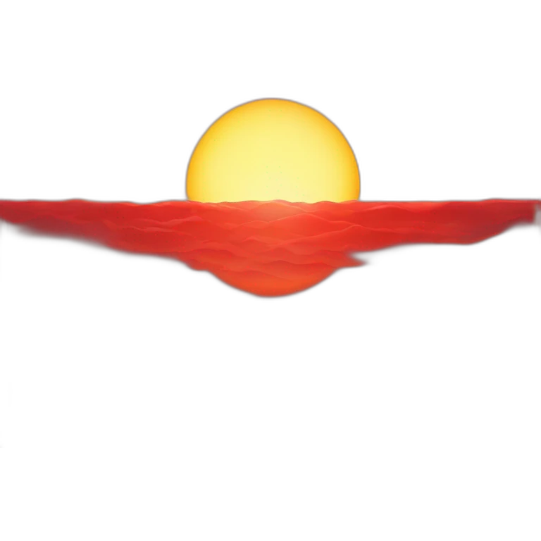 red sun with sunlight emoji