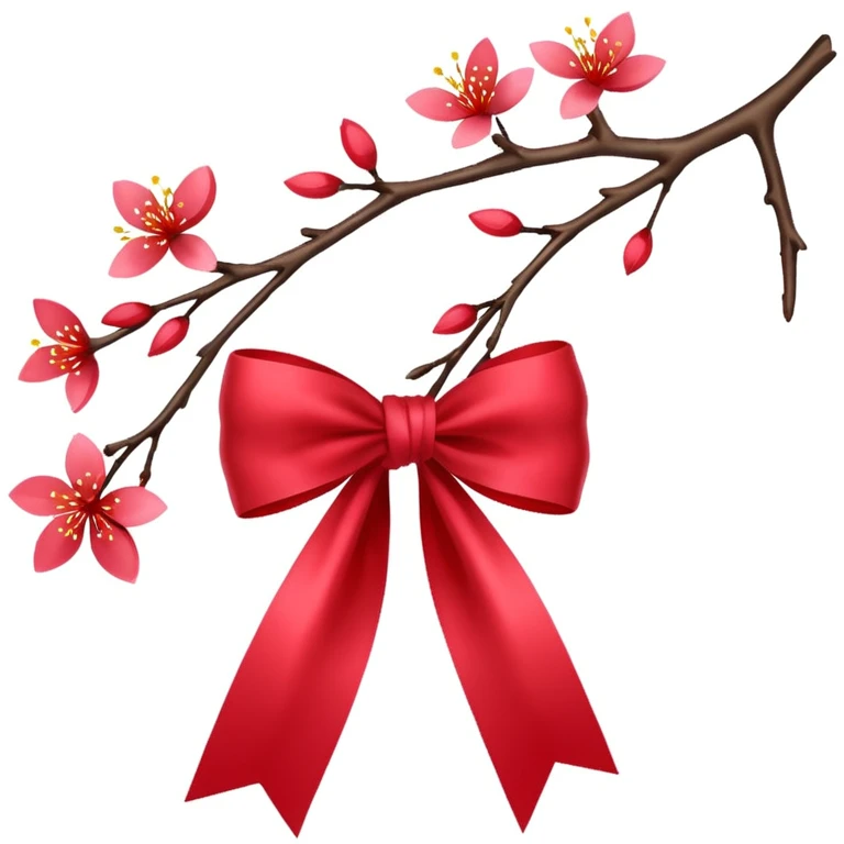 sakura branch tied with a bow emoji