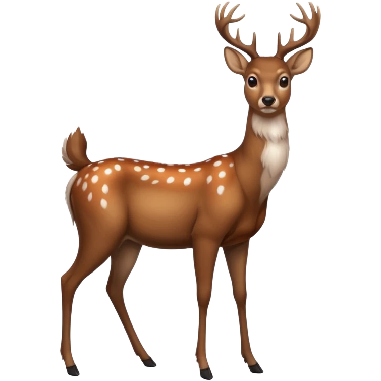 a deer standing on 2 lefs emoji