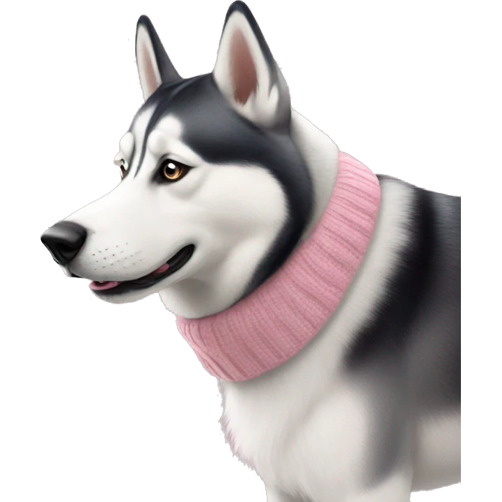 husky in light pink sweater  emoji