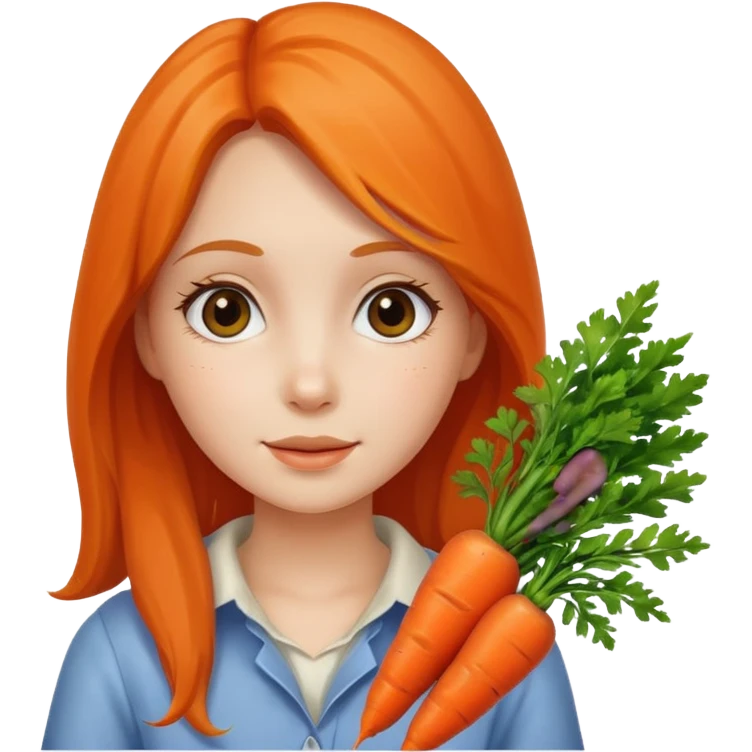girl offering carrots emoji