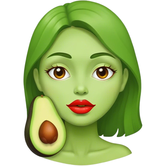 Aguacate con labios emoji