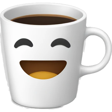 coffee americano in a white cup, clean emoji