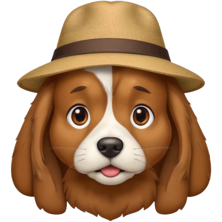 confused dog with a hat emoji