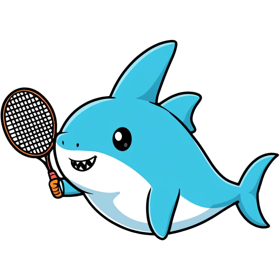 Shark with tennis emoji