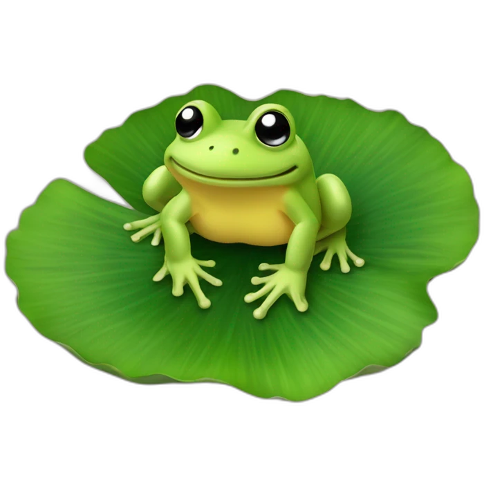 Grenouille sur un nénuphar emoji