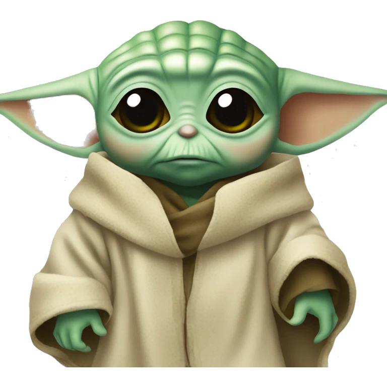 Baby Yoda in a medical mask emoji