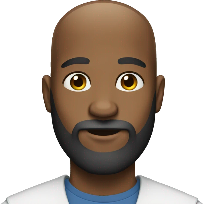 Bald black man long beard emoji
