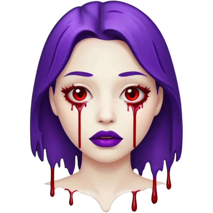 purple lips with blood drips emoji