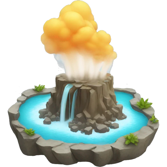 Geyser with vapor emoji