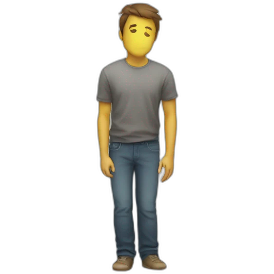 human standing over an ((empty transparent jar)) emoji
