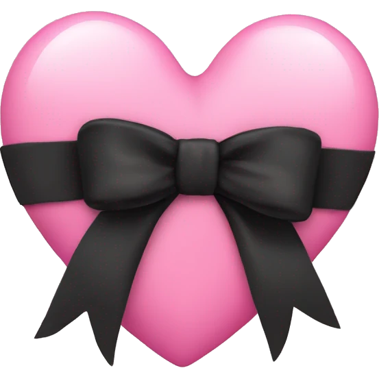 Pink heart with a black bow emoji