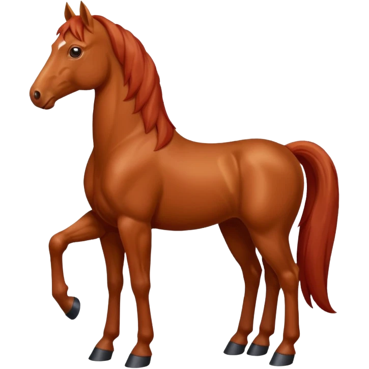 Christmas red horse with a full-length emoji