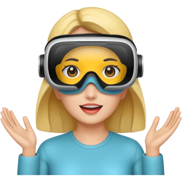 VR wearing woman emoji