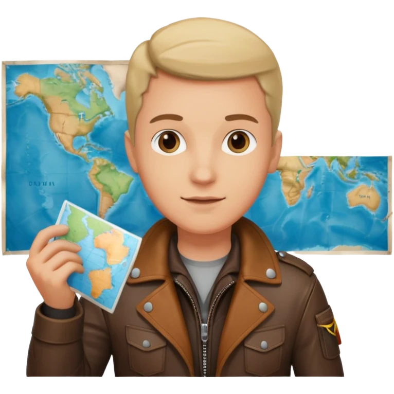 explorer with map, hold on the hand. emoji