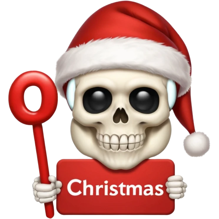 Skull ,MERRY CHRISTMAS Sign emoji