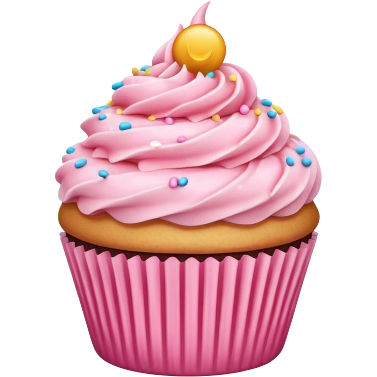 Cupcake with pink icing emoji