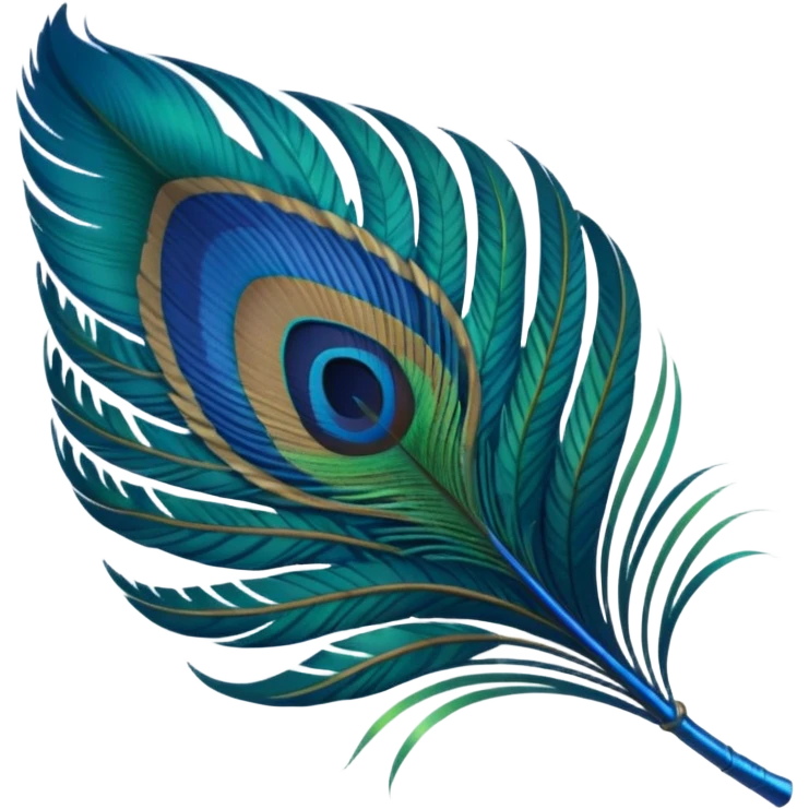 A small emoji Here's a custom-generated image of a majestic peacock feather inspired by Krishna's divine adornment: the eye-like tip in shimmering blues and greens, elegant curve, and glowing aura on a transparent background.
You can right-click and save it, or copy-paste into apps like instagram emoji