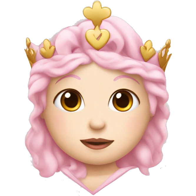 Baby pink heart wearing a princess crown emoji