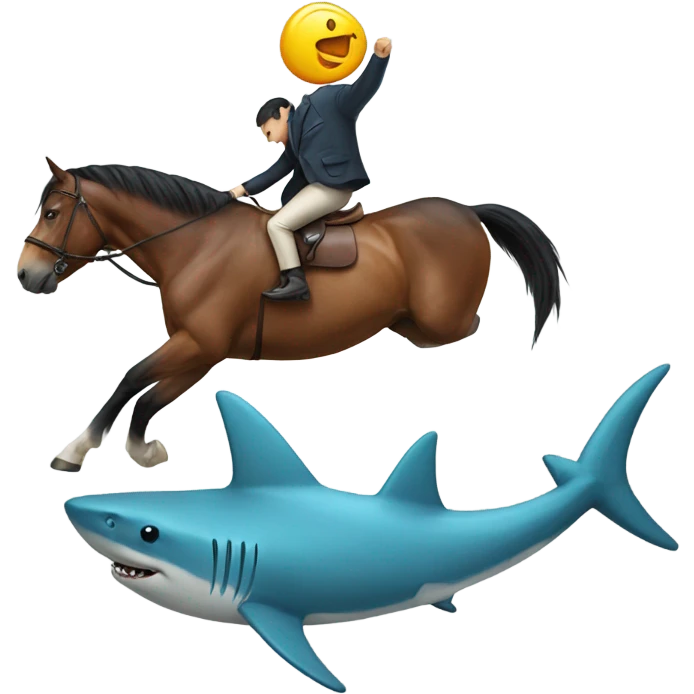 A horse riding a shark emoji