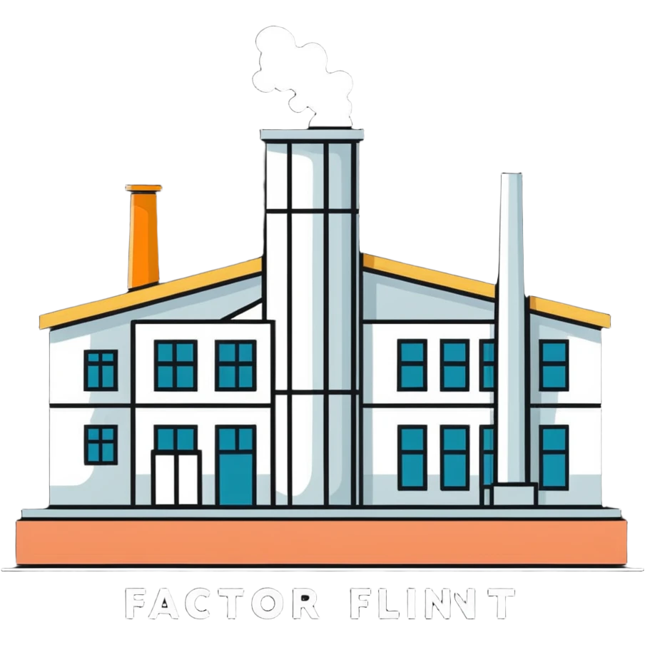 Factory building with Flint Michigan text emoji