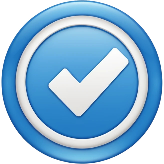 Instagram verification badge emoji in a blue outlined circular shape emoji