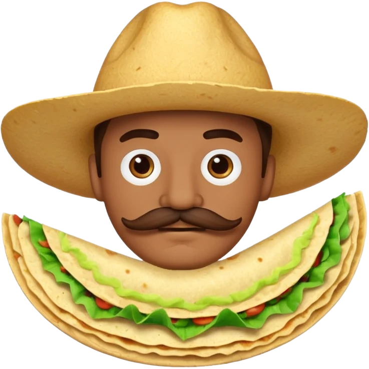  tortilla with a  mustache, no handlebar corners on the mustache emoji