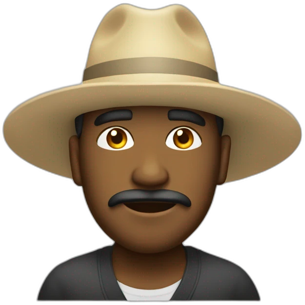 Hombre con sombreo blanco emoji