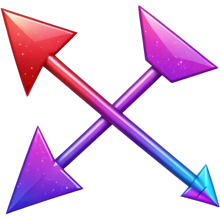 color gradient between red and purple glitter arrow emoji