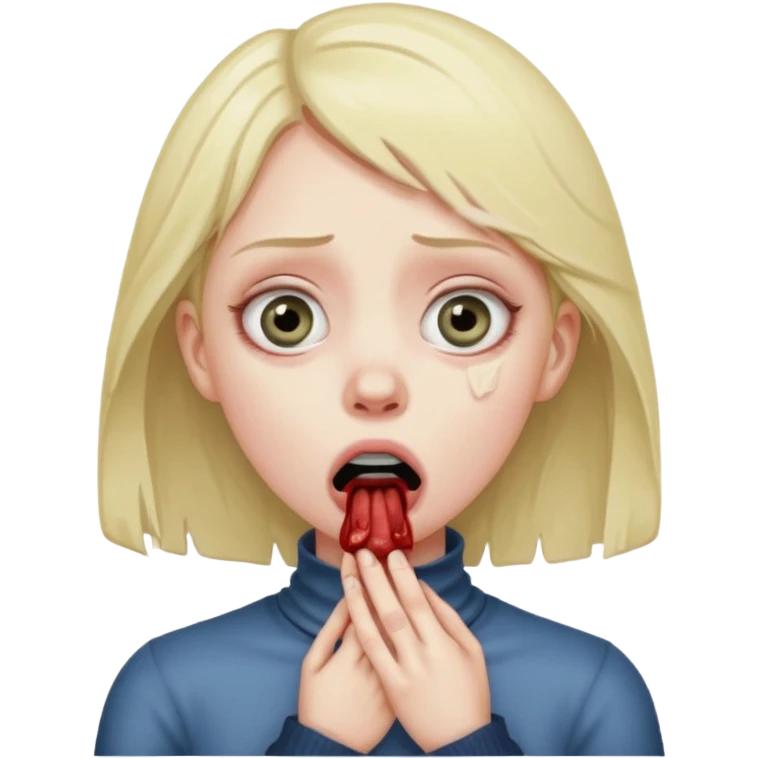 Girl choking herself  emoji