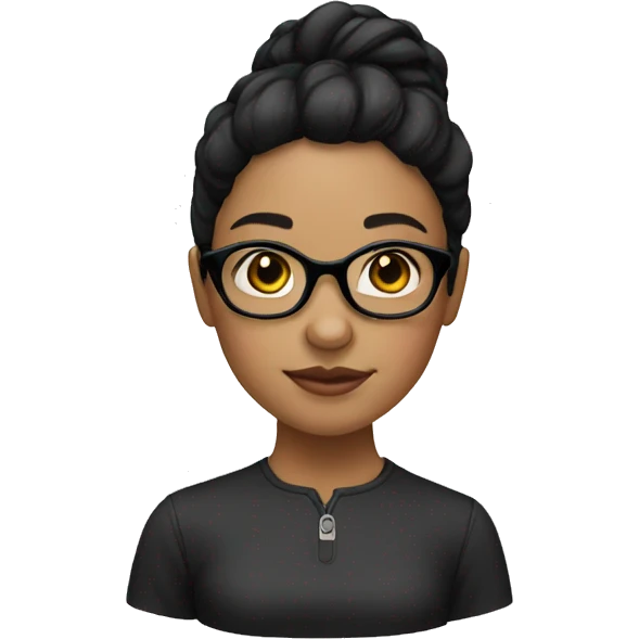 Girl with black hair and glasses emoji