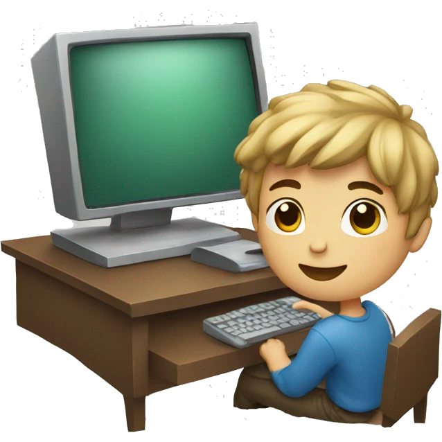 young man with a computer  emoji
