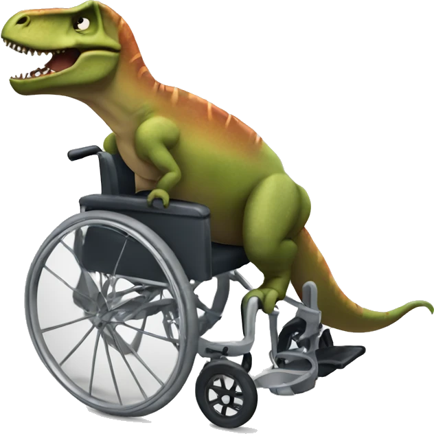 A tRex on wheelchair  emoji