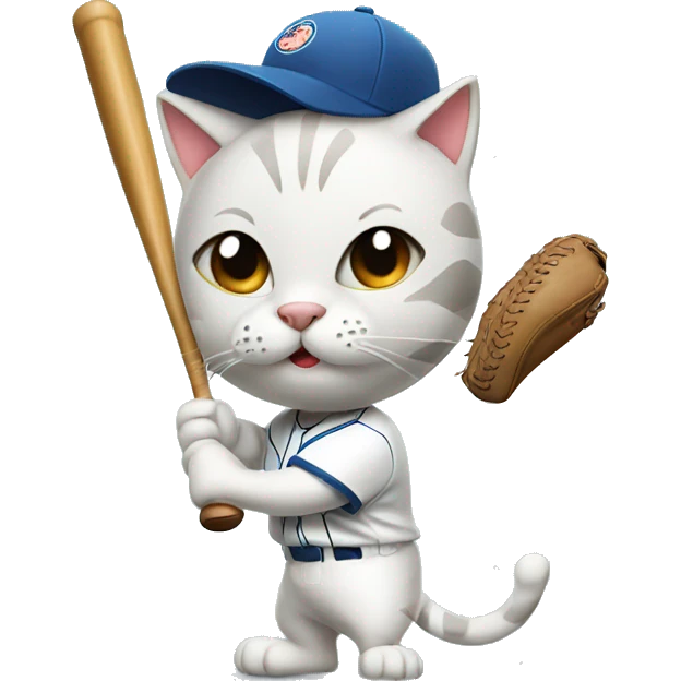 cat playing baseball emoji