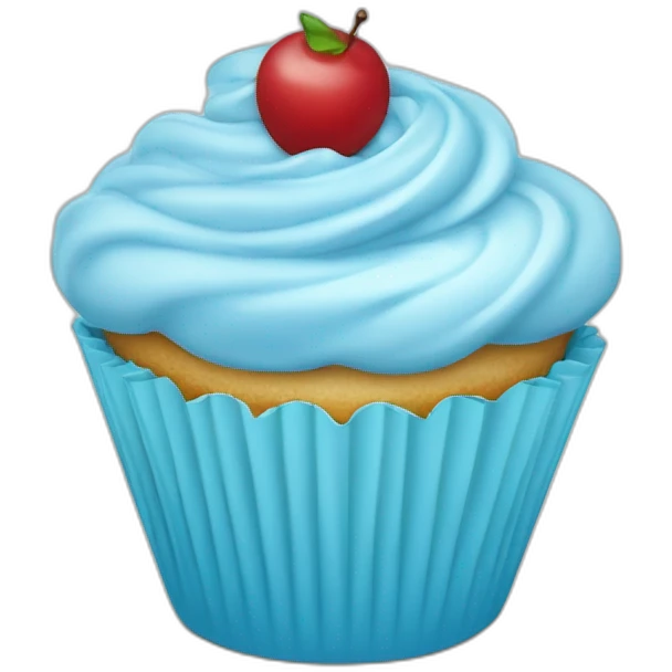 Happy light blue cupcake emoji