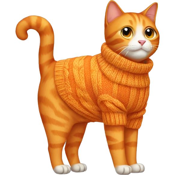 Orange Cat with sweater emoji