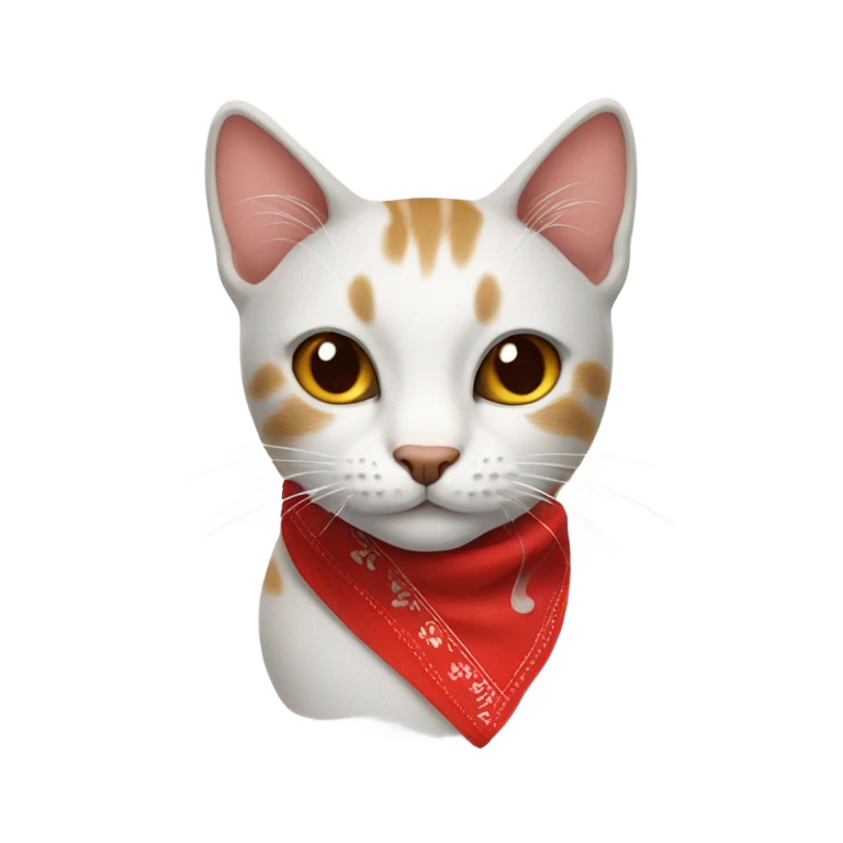 Cat wearing red bandana emoji