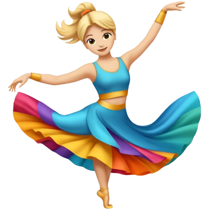 Emoji estilo ilustración de una mujer practicando danza aérea en tela, sus manos colgada en telas de seda, expresión feliz, estilo emoji moderno, colores suaves, fondo simple emoji