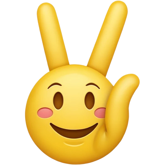 Make the smiley face and middle finger hand look more like a mobile phone emoji, with rounded shapes, glossy finish, and a style similar to standard phone emoji icons, keeping the transparent background. emoji