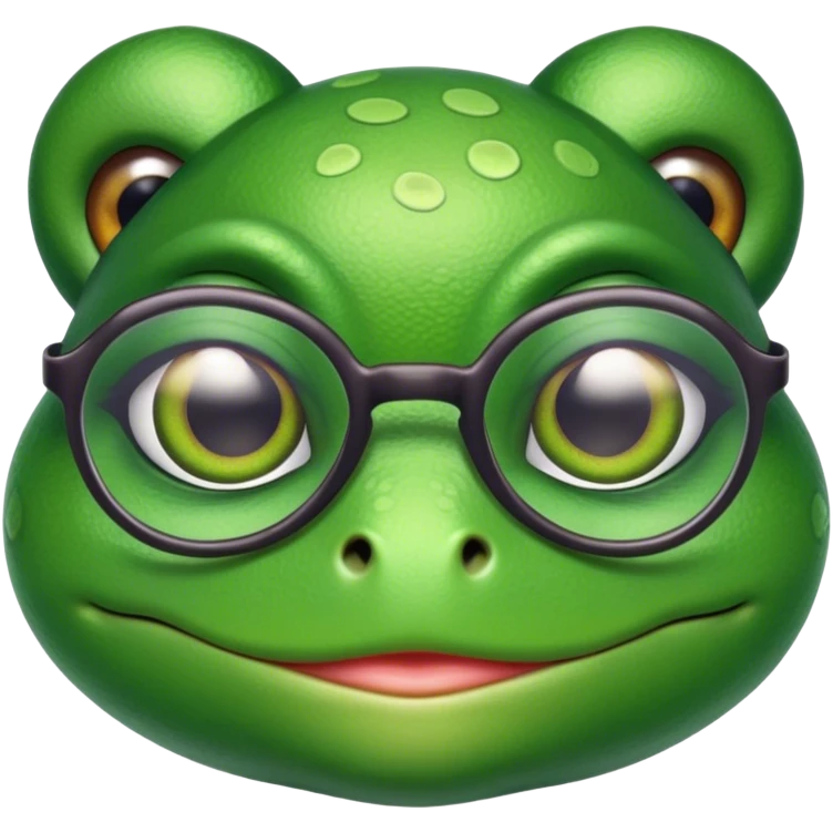 frog with glasses and makeup on emoji