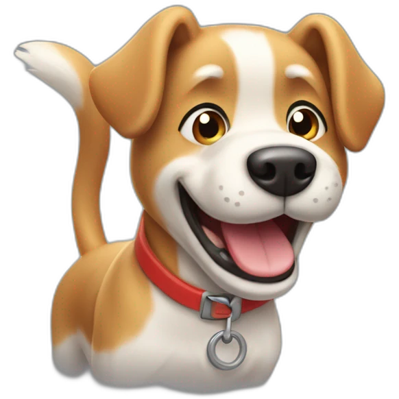 Cute dog barking at the mailman emoji