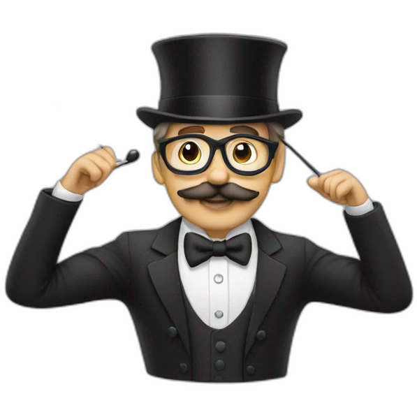 conductor glases mustache emoji